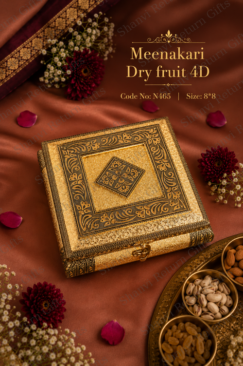 Meenkari Dry fruit box 8*8 -4D