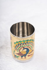 Meenakari Gold Silver Peacock Glass 3
