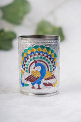 Meenakari Gold Silver Peacock Glass 6