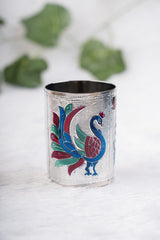 Meenakari Gold Silver Peacock Glass 9
