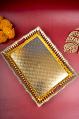 Fiber Rectangle Gold Tray Small 2