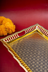 Fiber Rectangle Gold Tray Small 4