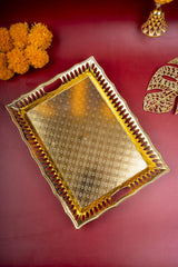 Fiber Rectangle Gold Tray Small 5