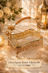 China Square Basket 4 Flower 1