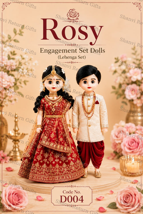 Rosy Engagement Set Dolls Lehenga Set